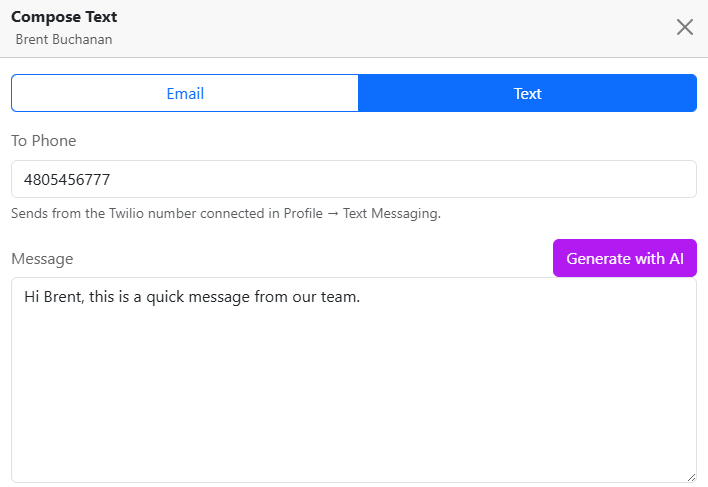 DuroWork customer communication screenshot